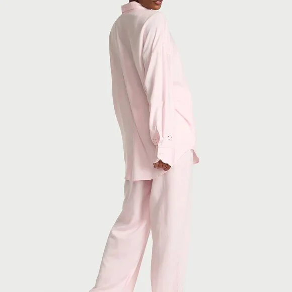 Victoria's Secret Modal - Cotton Eyelet Long Pajama Set, M (short) - Picture 2 of 3